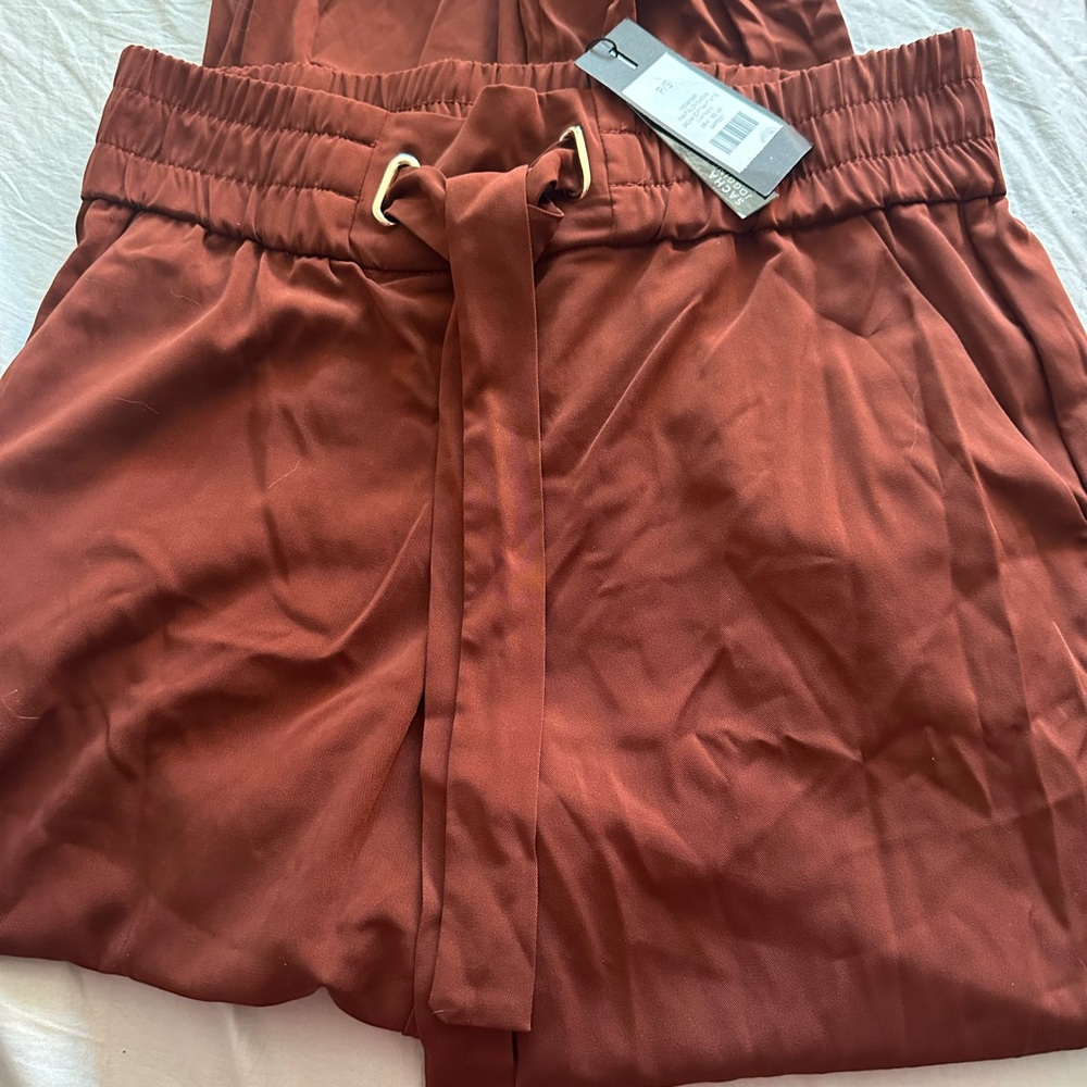 Dynamite Rust Jogger Pants with Tie-Waist